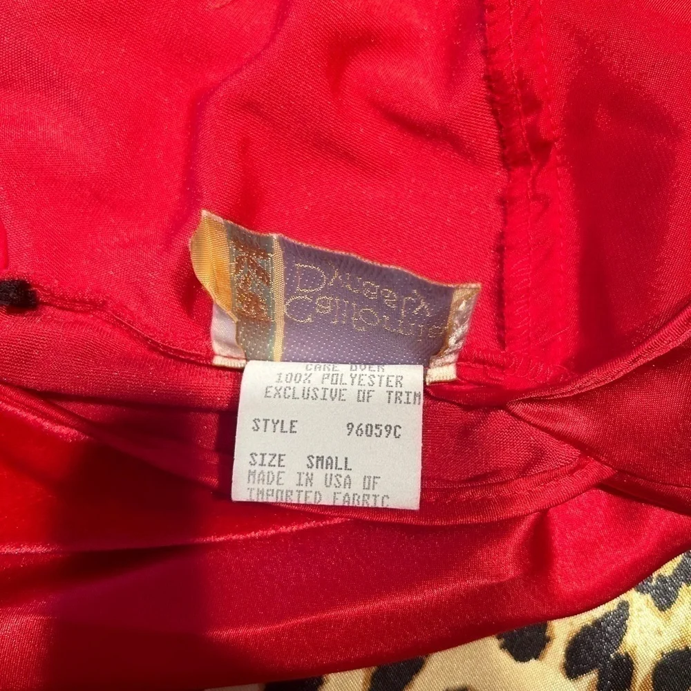 Vintage California Dynasty Red Velvet & Satin Slip Dress - Picture 5 of 10